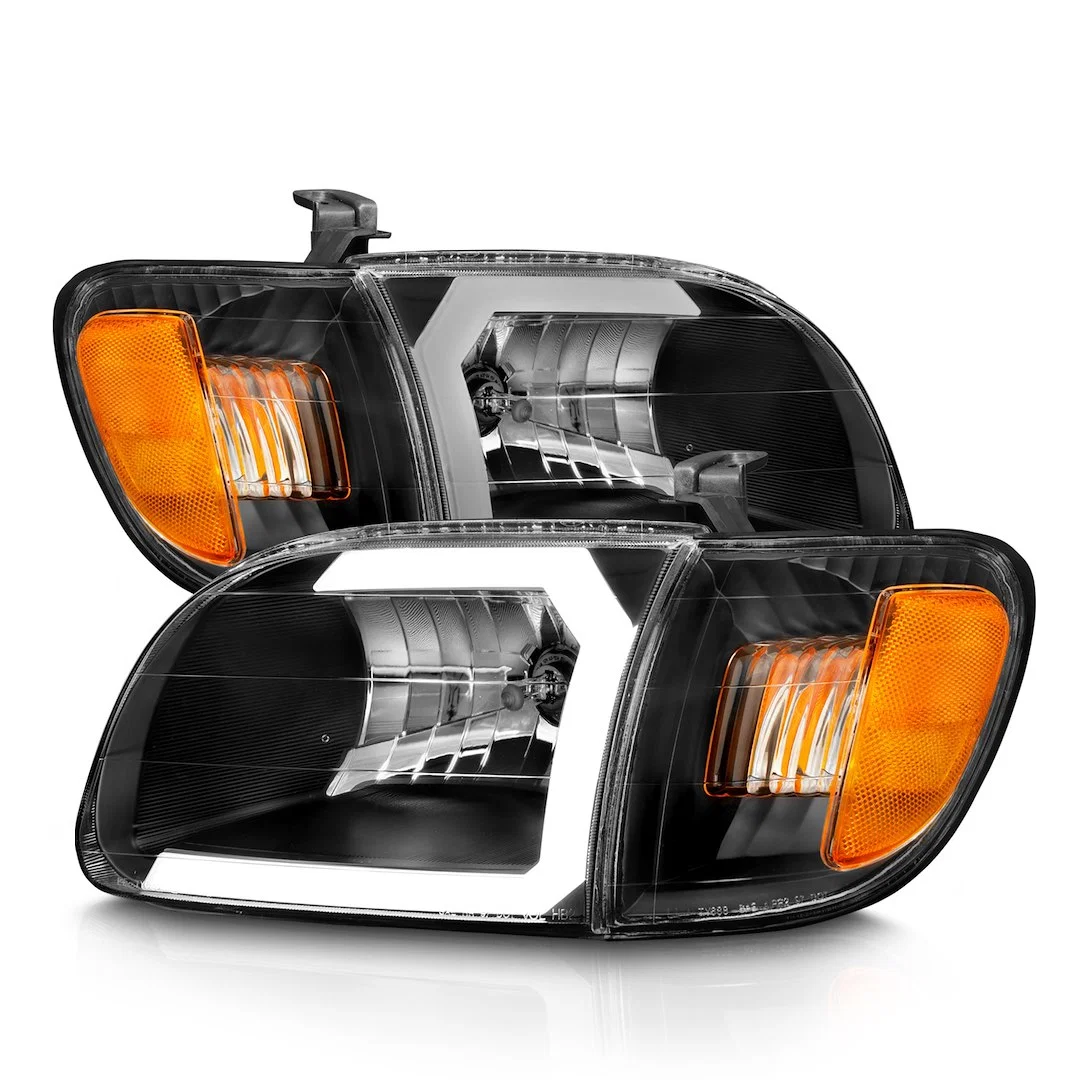 111579 – ANZO Headlight Assembly, 9003 Halogen High Beam/ 9003 Halogen Low Beam White Bulb/ Amber Turn Signal Light A...